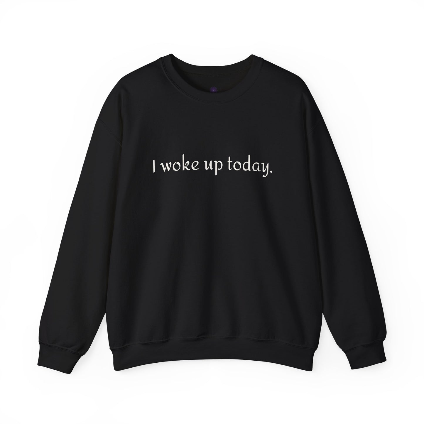 Crewneck Sweatshirt - "I Woke Up Today." Minimal Text Comfort Pullover