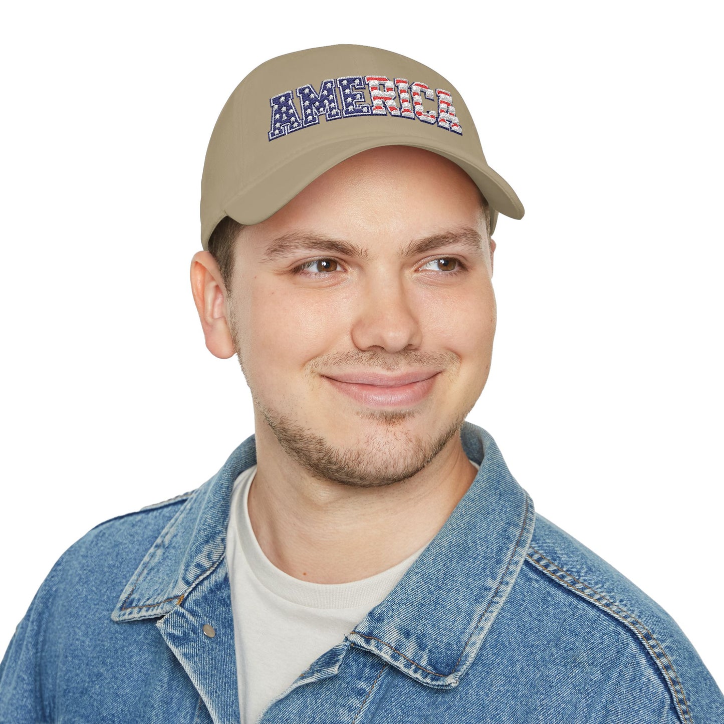 America Flag Design Embroidered Cap — Patriotic Low Profile Baseball Hat (250th Anniversary)