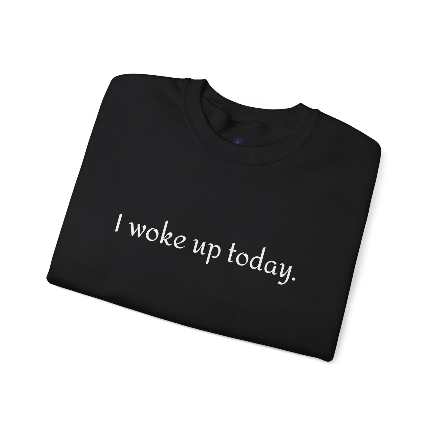 Crewneck Sweatshirt - "I Woke Up Today." Minimal Text Comfort Pullover