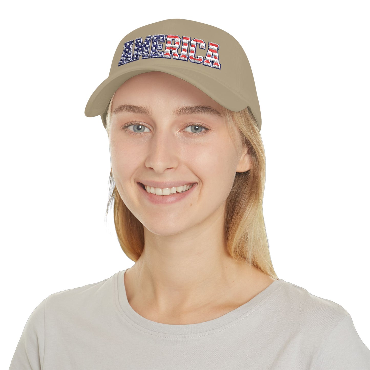 America Flag Design Embroidered Cap — Patriotic Low Profile Baseball Hat (250th Anniversary)