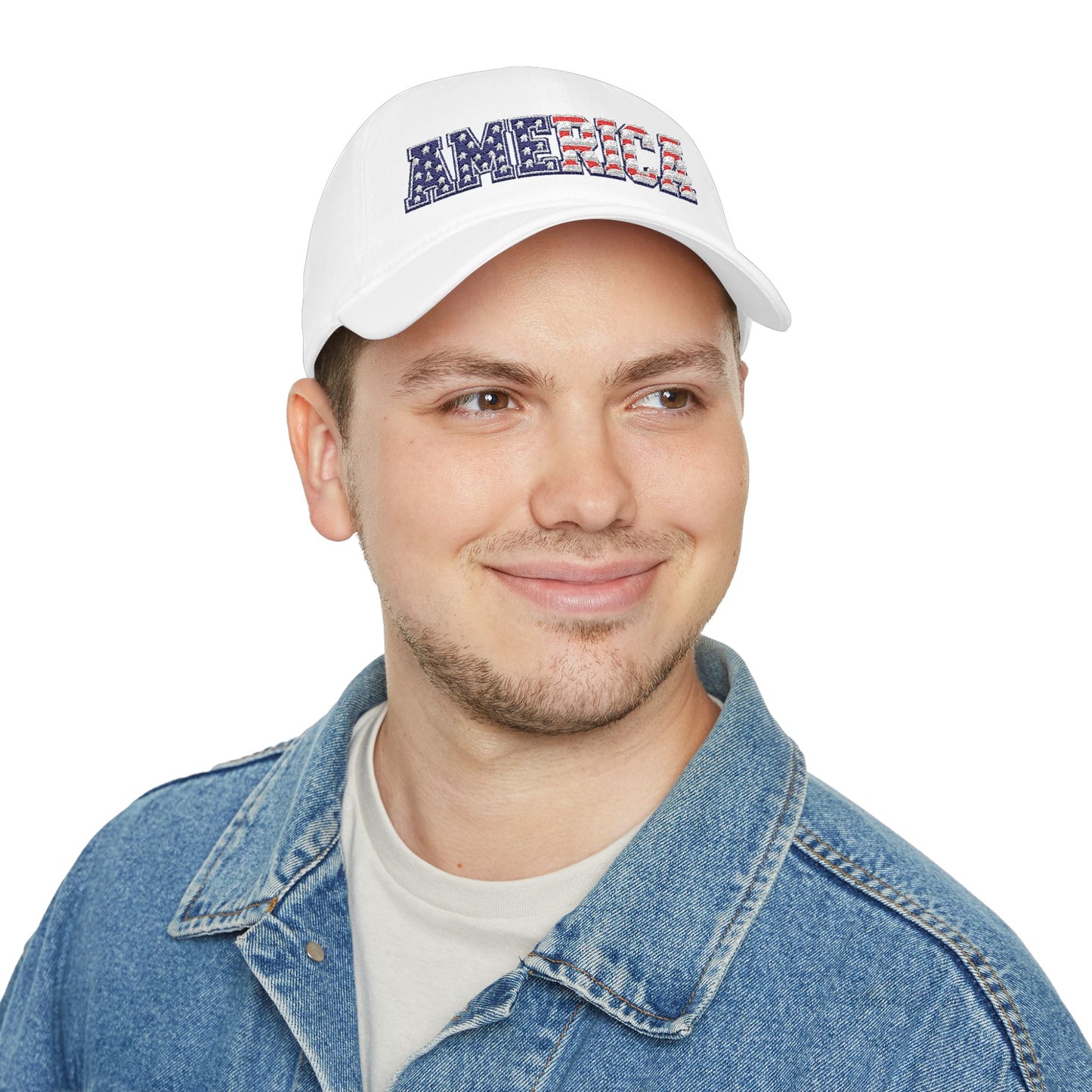 America Flag Design Embroidered Cap — Patriotic Low Profile Baseball Hat (250th Anniversary)