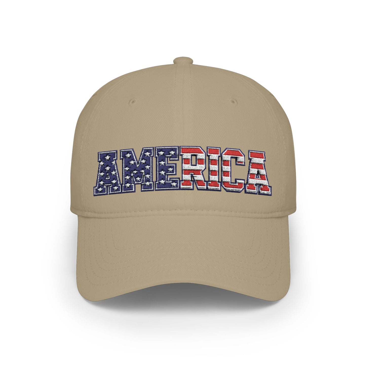 America Flag Design Embroidered Cap — Patriotic Low Profile Baseball Hat (250th Anniversary)