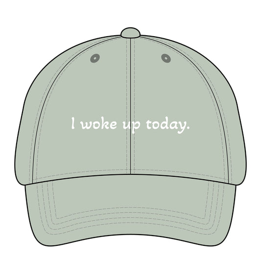 Women's Pigment-I woke up today- Gratitude- Inspirational - Dyed Cap with Fashion Undervisor (Embroidery)